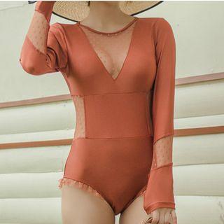 Long-sleeve Sheer Swimsuit