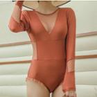 Long-sleeve Sheer Swimsuit