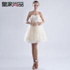 Strapless Rhinestone Mini Prom Dress