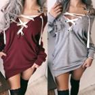 Lace-up Front Pullover