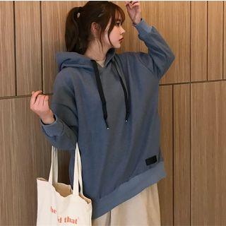 Contrast Drawstring Loose Hoodie