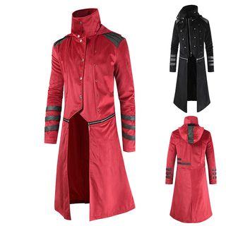Hooded Double-breasted Buckled-cuff Coat