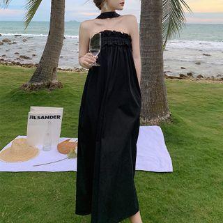Halter Ruffle Midi Sundress