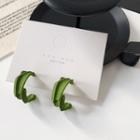 Alloy Open Hoop Earring 1 Pair - Greem - One Size