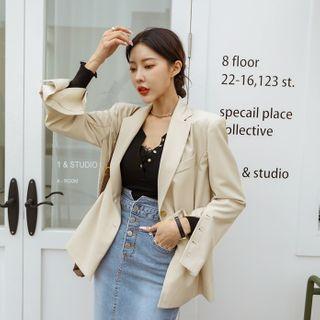 Slit-sleeve Formal Blazer