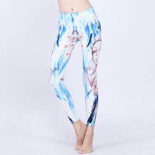 Printed Cropped Yoga Pants