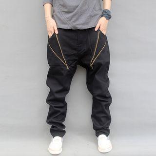 Zip-up Harem Pants