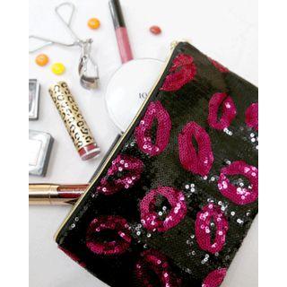 Sequined Pattern Zip Pouch