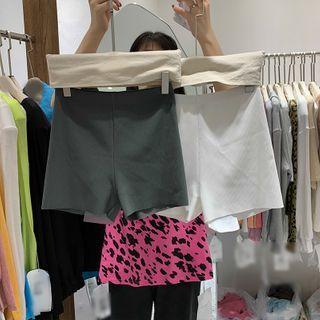 High-waist Straight-cut Wide-leg Shorts