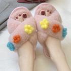 Floral Furry Slippers