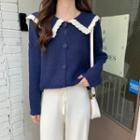 Sailor Collar Lace-trim Sweater