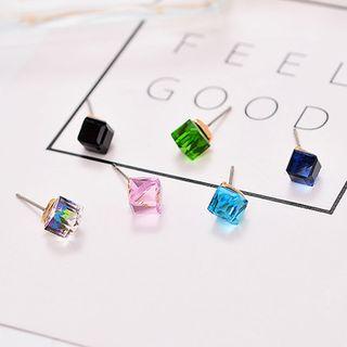 Faceted Cube Stud Earrings