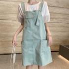 Crew-neck Short-sleeve T-shirt / Pocket Detail Jumper Dress