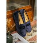 Round-toe Velvet Penny Loafers