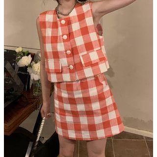 Plaid Tank Top / Mini Skirt