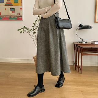 M Lange Woolen Long Flare Skirt