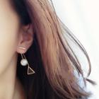 Faux Pearl Triangle Drop Earring