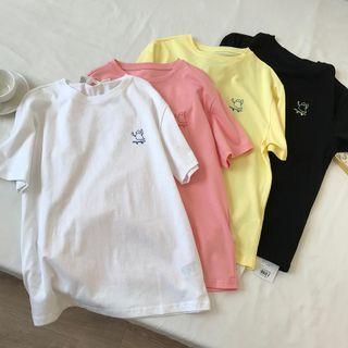 Short Sleeve Cartoon Print Tee