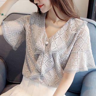 Lace Short Sleeve Blouse