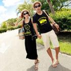 Couple Matching Cat Tank Dress / Fish Bone T-shirt