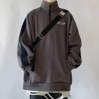 Paneled Half-zip Sweatshirt
