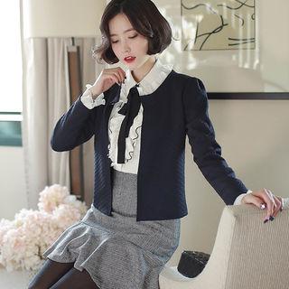 Frill-trim Open-front Jacket