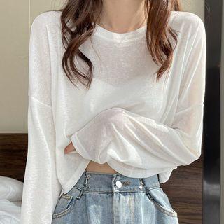 Crew Neck Knit Crop Top