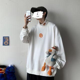 Mock-neck Print Pullover