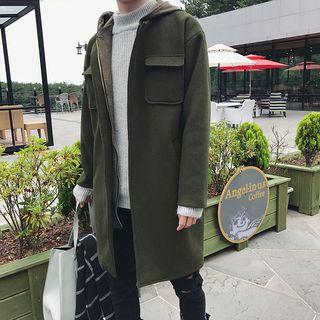 Two-tone Hooded Zip Coat