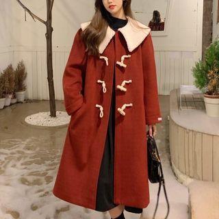 Fleece Peter Pan Collar Toggle Coat