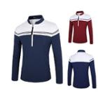 Striped Half-zip Long-sleeve T-shirt