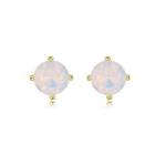 Simple And Fashion Plated Gold Round Austrian Element Crystal Stud Earrings Golden - One Size