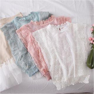 Sleeveless Lace Embroidered Top