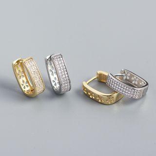 Geometric Rhinestone Stud Earring