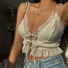 Spaghetti Strap Open Front Lace Top