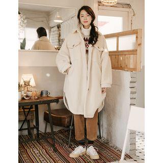 Oversized Sherpa-fleece Shirt Jacket