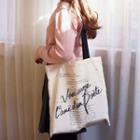 Lettering Canvas Tote Bag Off White - One Size