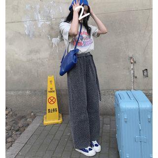 High-waist Leopard Print Wide-leg Jeans