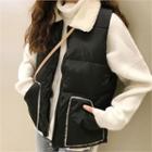 Fleece-collar Padded Vest