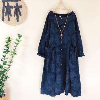 Floral Print Buttoned Coat
