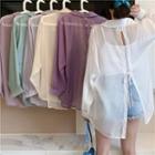 Sheer Slit Back Shirt