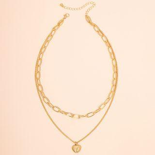 Layered Necklace X604 - Gold - One Size