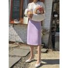 Slit-back Midi H-line Skirt