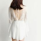 Open-back Bell-sleeve Playsuit