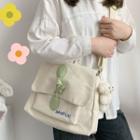 Canvas Flap Crossbody Bag / Bag Charm / Set