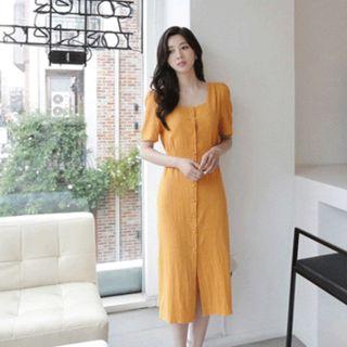 Button-front Tie-waist Shirtdress