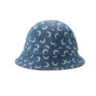 Moon Print Denim Bucket Hat 26 - Moon - Blue - One Size