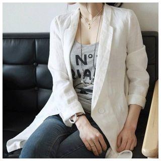 Linen Blazer White - One Size