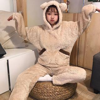 Loungewear Set: Fleece Ear Hoodie + Pants