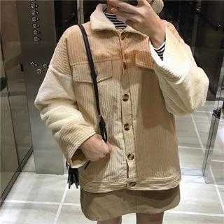 Two Tone Corduroy Panel Jacket